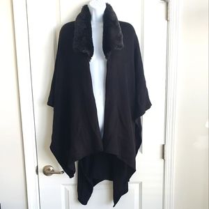 Cape with Faux Fur Collar